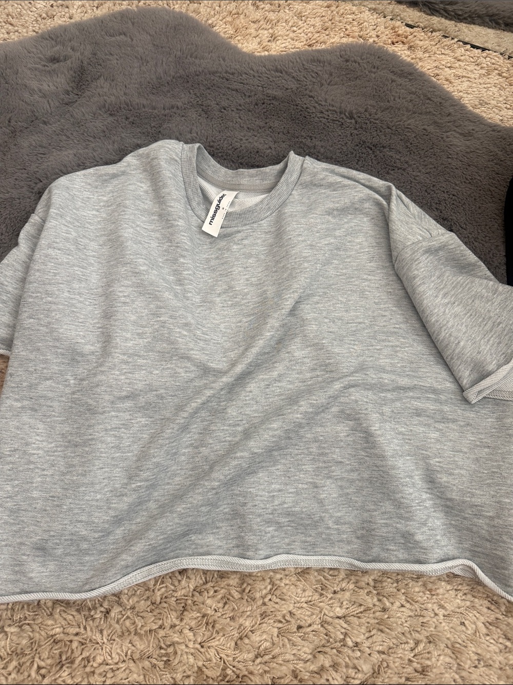 Heather Gray Cropped Crewneck Tee